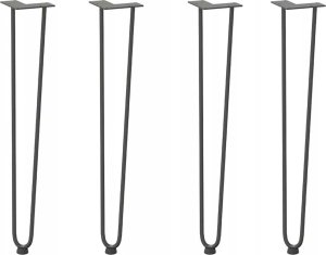 vidaXL Nogi do stołu Hairpin, 4 szt., antracyt, 72 cm, lita stal 2