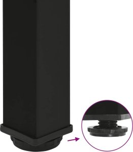 vidaXL Nogi do stolika kawowego, 4 szt., czarne, 72-74 cm, stal 8