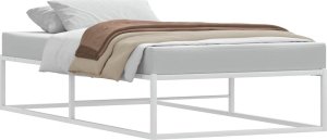vidaXL Rama łóżka bez materaca, biała, 90x200 cm, metalowa 3