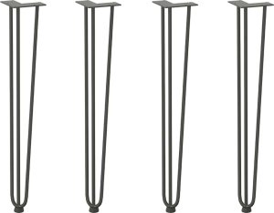 vidaXL Nogi do stołu Hairpin, 4 szt., antracyt, 72 cm, lita stal 2
