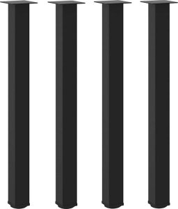 vidaXL Nogi do stolika kawowego, 4 szt., czarne, 100-102 cm, stal 2