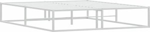 vidaXL Rama łóżka bez materaca, biała, 160x200 cm, stal 4