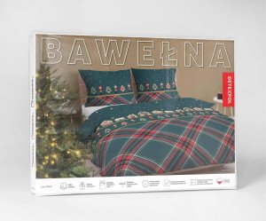 Detexpol  Komplet pościeli świątecznej z bawełny 220x200 zimowe miasteczko 5
