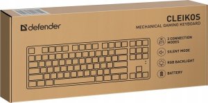 Klawiatura Defender Klawiatura bezprzewodowa Defender CLEIKOS GK-135 mechaniczna bluetooth + 2.4 GHz + kabel Gaming RGB outemu 16