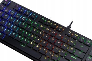 Klawiatura Defender Klawiatura bezprzewodowa Defender CLEIKOS GK-135 mechaniczna bluetooth + 2.4 GHz + kabel Gaming RGB outemu 10
