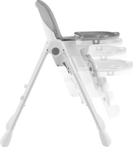 Tectake Krzesełko do karmienia Sophia, składane, regulowane, 5-punktowy pas - biały 5