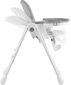 Tectake Krzesełko do karmienia Sophia, składane, regulowane, 5-punktowy pas - biały 6