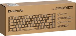 Klawiatura Defender Klawiatura przewodowa Defender VEXX GK-084 MECHANICZNA podświetlana gaming outemu red 5