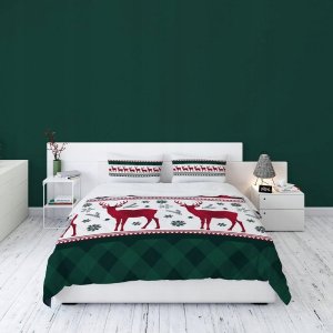 Detexpol  Pościel flanelowa świąteczna 160x200 zielona krata 3