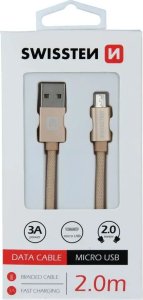 Swissten Swissten 71522304 kabel USB 2 m USB A Micro-USB B Złoto 7