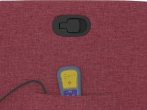 vidaXL vidaXL Rozkładany fotel masujący, winna czerwień, obity tkaniną 10