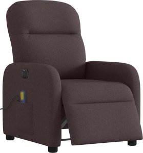 vidaXL vidaXL Rozkładany fotel masujący, elektryczny, ciemny brąz, tkanina 3