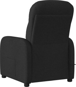 vidaXL vidaXL Rozkładany fotel masujący, czarny, obity tkaniną 5