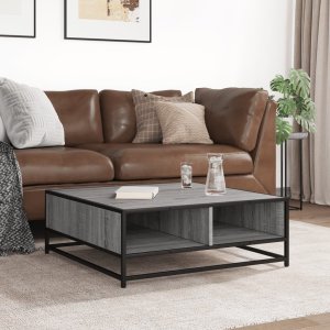 vidaXL Stolik kawowy, szary dąb sonoma, 80x80x30 cm 3