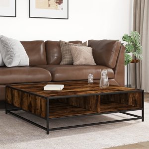 vidaXL vidaXL Stolik kawowy, przydymiony dąb, 100x100x30 cm 3
