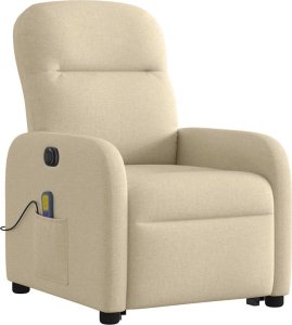vidaXL vidaXL Podnoszony fotel masujący, elektryczny, rozkładany, kremowy 4