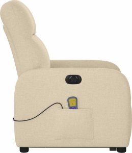 vidaXL vidaXL Podnoszony fotel masujący, elektryczny, rozkładany, kremowy 6