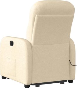 vidaXL vidaXL Podnoszony fotel masujący, elektryczny, rozkładany, kremowy 7
