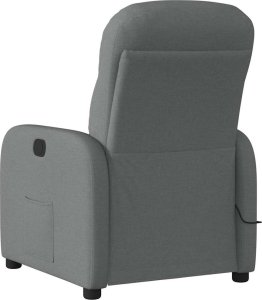 vidaXL vidaXL Rozkładany fotel masujący, ciemnoszary, obity tkaniną 5