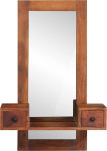 vidaXL vidaXL Lustro ścienne z szufladami, 60x33x90 cm, lite drewno akacjowe 3