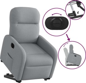 vidaXL vidaXL Podnoszony fotel masujący, elektryczny, rozkładany, jasnoszary 8