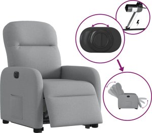 vidaXL vidaXL Podnoszony fotel masujący, elektryczny, rozkładany, jasnoszary 9