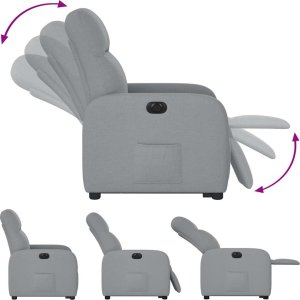 vidaXL vidaXL Podnoszony fotel masujący, elektryczny, rozkładany, jasnoszary 10