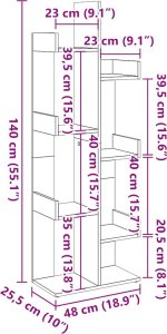 vidaXL vidaXL Regał na książki, stare drewno 48x25,5x140 cm 9