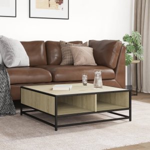 vidaXL vidaXL Stolik kawowy, dąb sonoma, 80x80x30 cm, materiał drewnopochodny 3