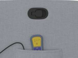 vidaXL vidaXL Podnoszony fotel masujący, rozkładany, jasnoszary, tkanina 12