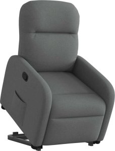 vidaXL vidaXL Podnoszony fotel rozkładany, ciemnoszary, obity tkaniną 3