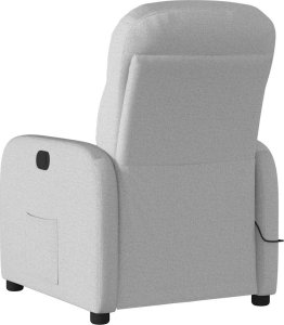 vidaXL vidaXL Rozkładany fotel masujący, szary, obity tkaniną 5