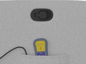 vidaXL vidaXL Rozkładany fotel masujący, szary, obity tkaniną 10