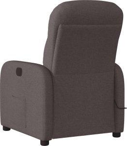 vidaXL vidaXL Rozkładany fotel masujący, ciemnobrązowy, obity tkaniną 5