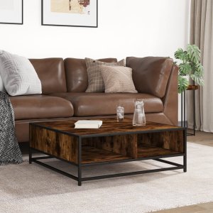 vidaXL vidaXL Stolik kawowy, przydymiony dąb, 80x80x30 cm 3