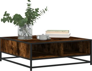 vidaXL vidaXL Stolik kawowy, przydymiony dąb, 80x80x30 cm 4