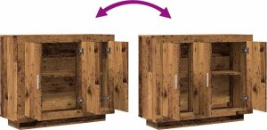 vidaXL vidaXL Komoda, stare drewno, 92x35x75 cm, materiał drewnopochodny 8