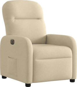 vidaXL vidaXL Elektryczny fotel rozkładany, kremowy, obity tkaniną 4
