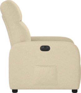 vidaXL vidaXL Elektryczny fotel rozkładany, kremowy, obity tkaniną 6