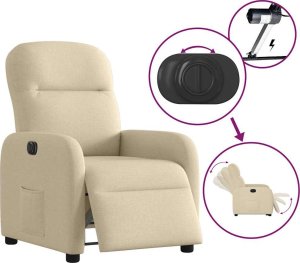 vidaXL vidaXL Elektryczny fotel rozkładany, kremowy, obity tkaniną 9