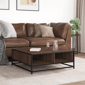 vidaXL vidaXL Stolik kawowy, brązowy dąb 80x80x30 cm, materiał drewnopochodny 3