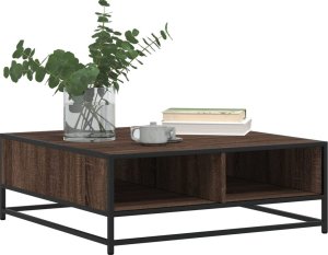 vidaXL vidaXL Stolik kawowy, brązowy dąb 80x80x30 cm, materiał drewnopochodny 4