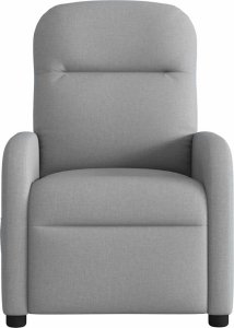 vidaXL vidaXL Rozkładany fotel masujący, jasnoszary, obity tkaniną 3