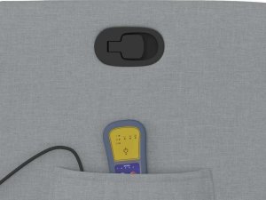 vidaXL vidaXL Rozkładany fotel masujący, jasnoszary, obity tkaniną 10