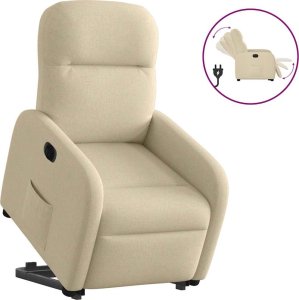 vidaXL vidaXL Podnoszony fotel masujący, elektryczny, rozkładany, kremowy 2
