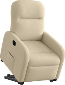 vidaXL vidaXL Podnoszony fotel masujący, elektryczny, rozkładany, kremowy 3