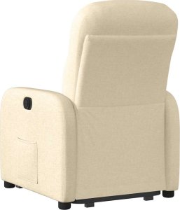 vidaXL vidaXL Podnoszony fotel masujący, elektryczny, rozkładany, kremowy 7