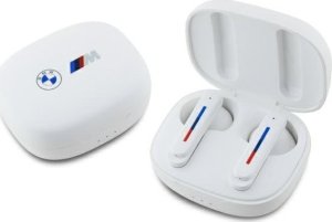 Słuchawki BMW BMW słuchawki Bluetooth BMBEMIATP20LOH    TWS + stacja dokująca biały/white Printed Logos 1
