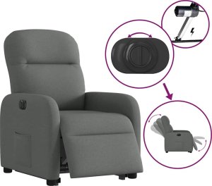 vidaXL vidaXL Podnoszony fotel masujący, elektryczny, rozkładany, ciemnoszary 8