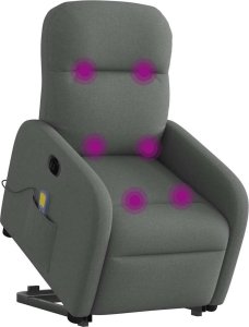 vidaXL vidaXL Podnoszony fotel masujący, elektryczny, rozkładany, ciemnoszary 3
